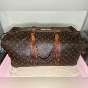 Louis Vuitton Monogram Canvas Brown & Tan Duffel Bag 55